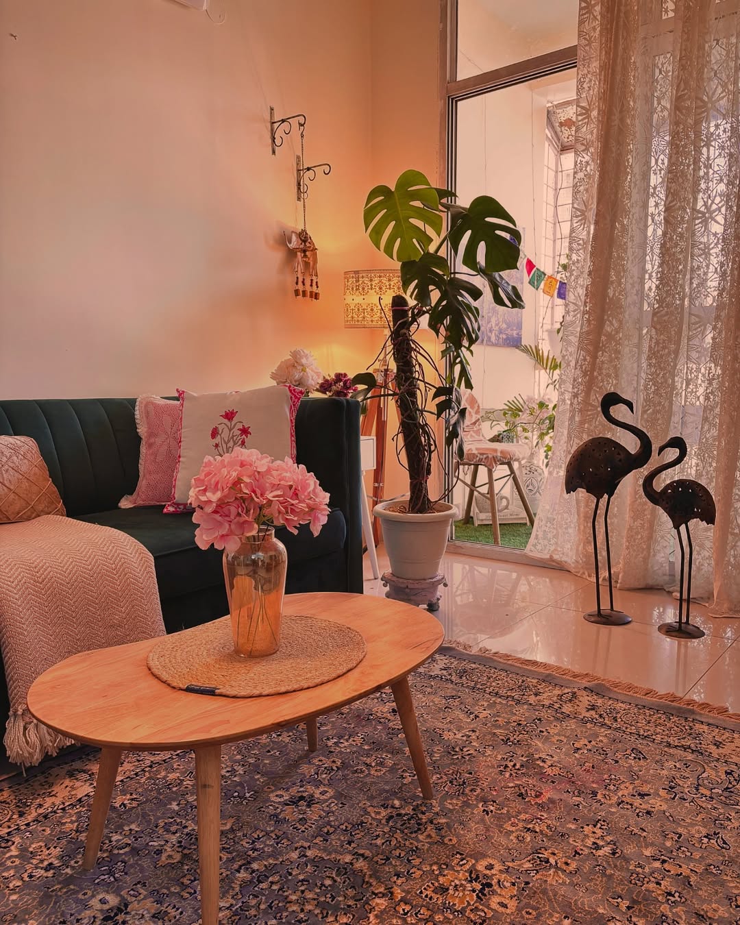 Sheer curtains in living room look amazing