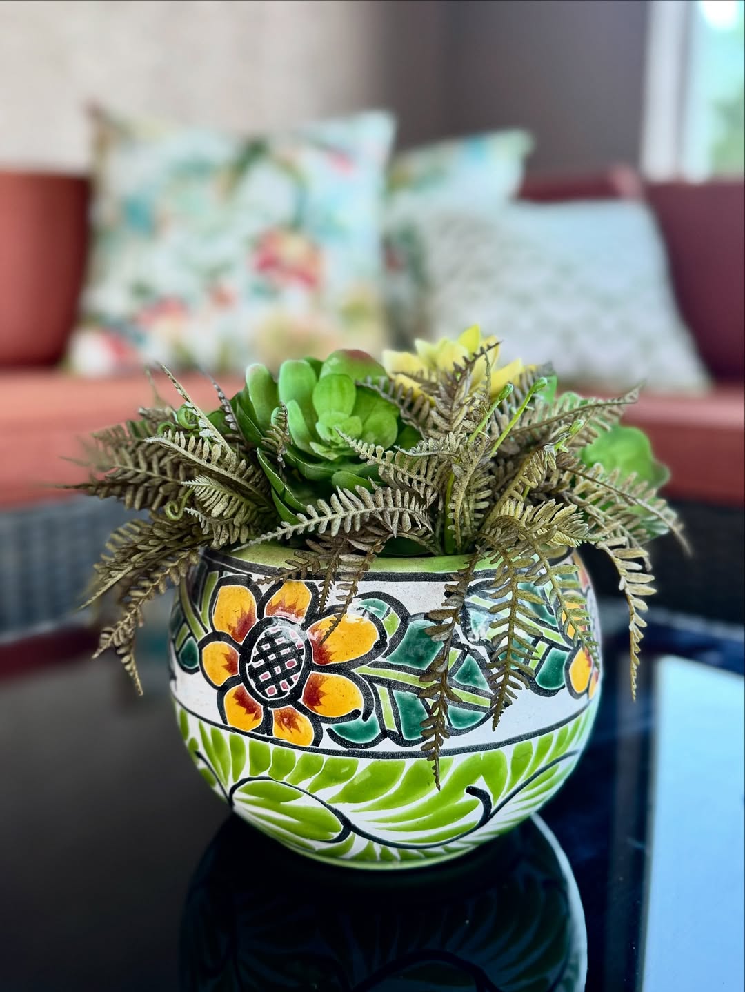 Talavera pots add instant color anywhere