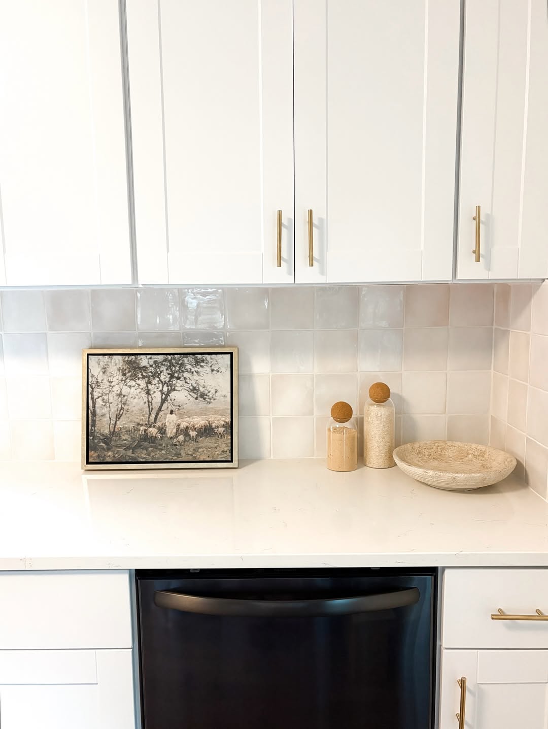 Glossy tile here reflects light beautifully