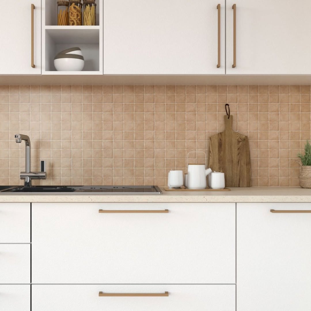 Terracotta Backsplash very beautiful but hard to maintain