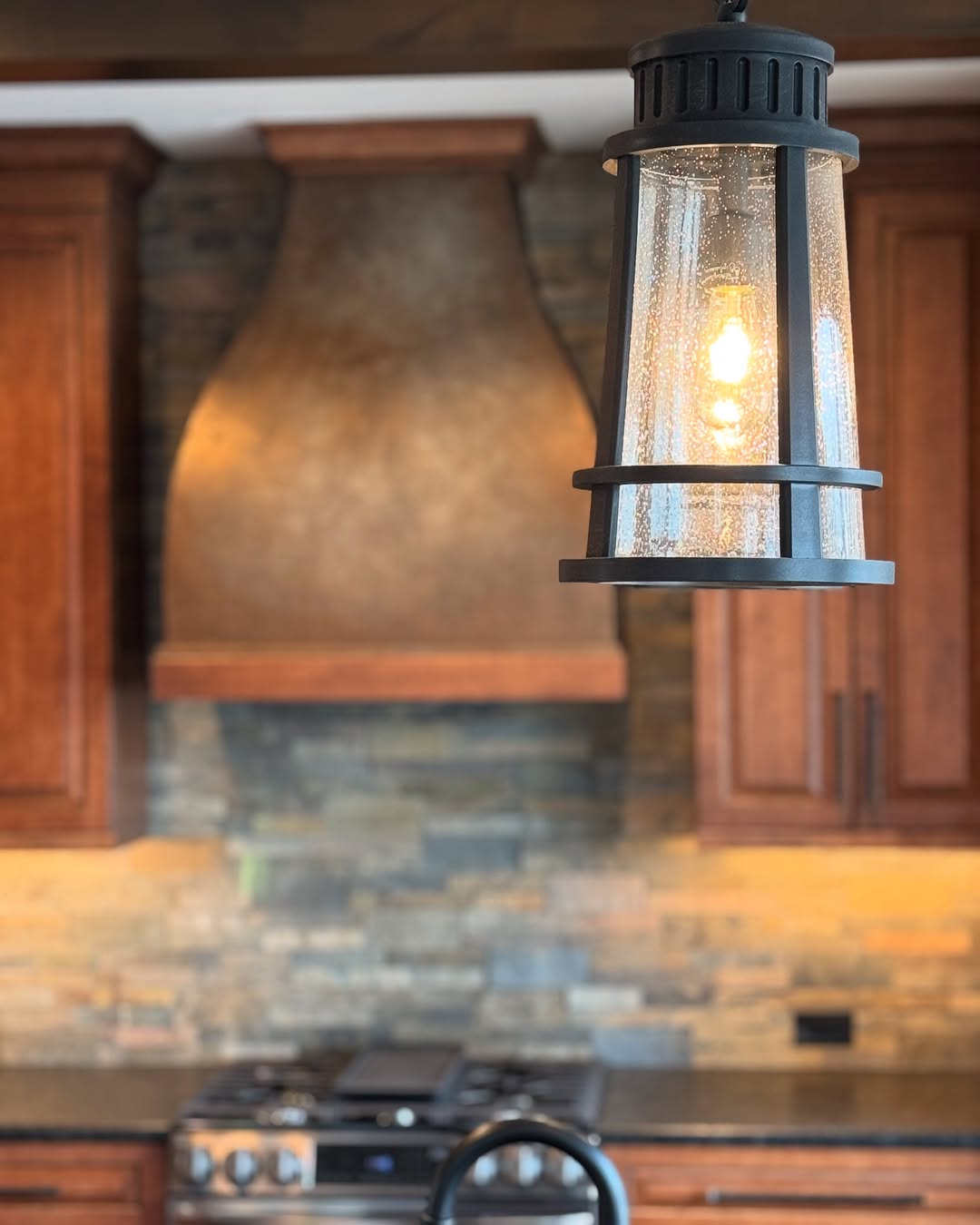 Rustic hood cover adds instant character