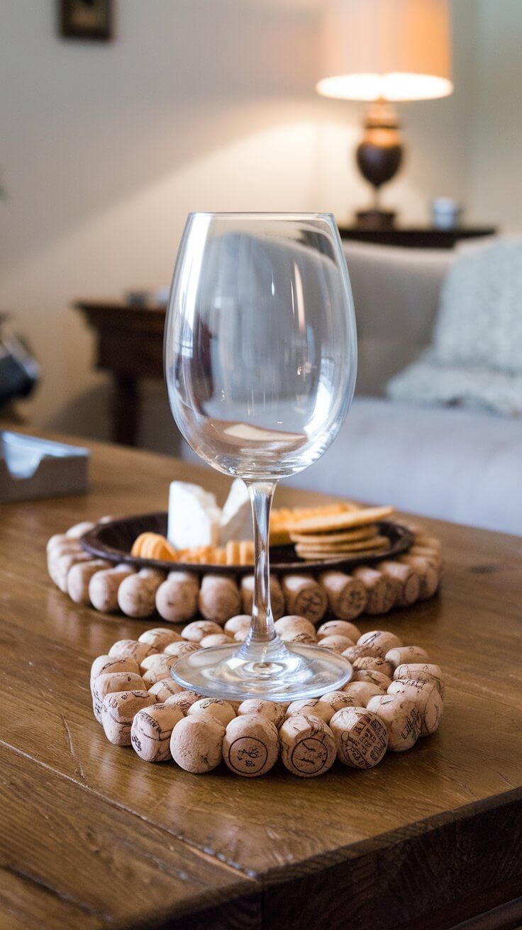 Eco-friendly cork coasters blend charm with function