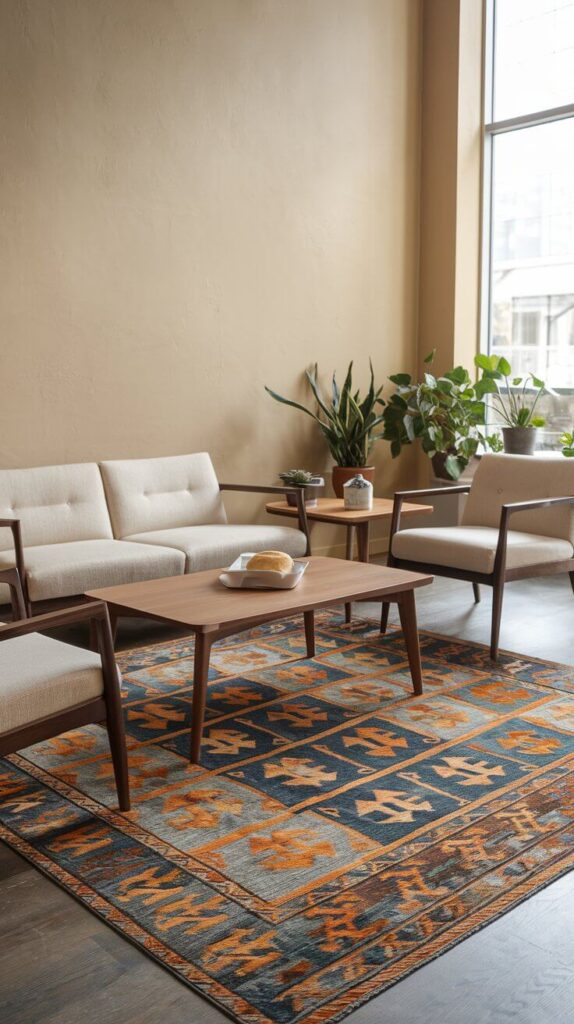 View of How a Statement Rug Can Elevate Minimalist Interiors