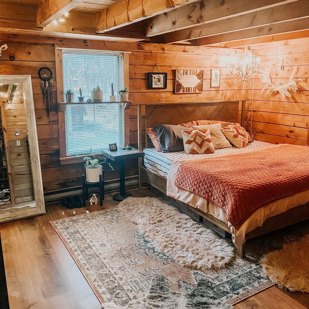 Rustic bedroom perfect for winter hibernation