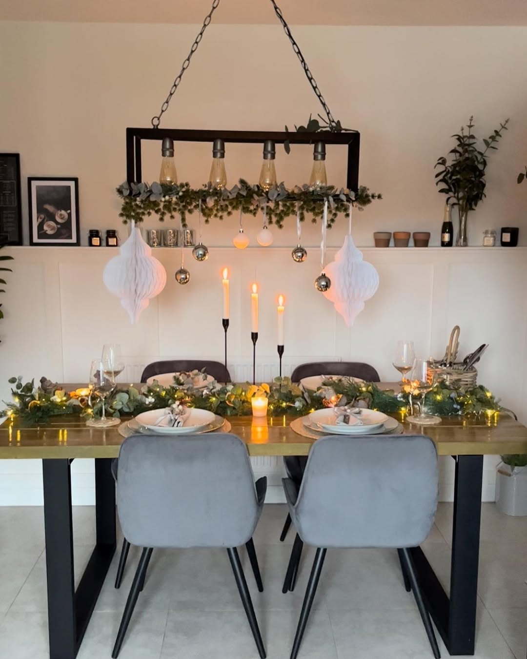 Clean lines, soft grays, and just a touch of greenery