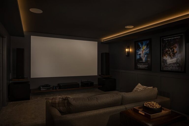 Stylish Small Home Theater Room in Apartments
