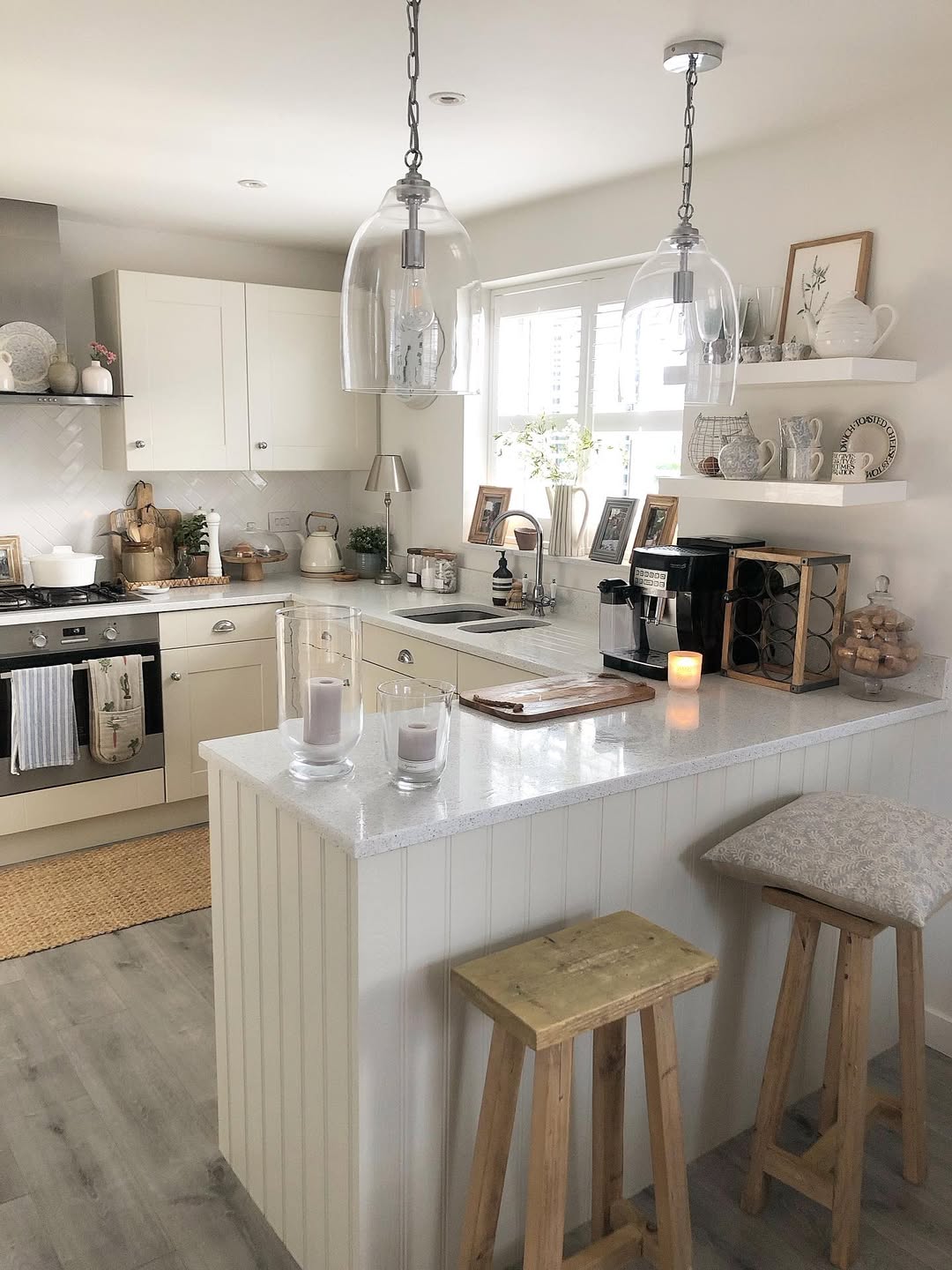 Soft neutrals make kitchens feel bigger
