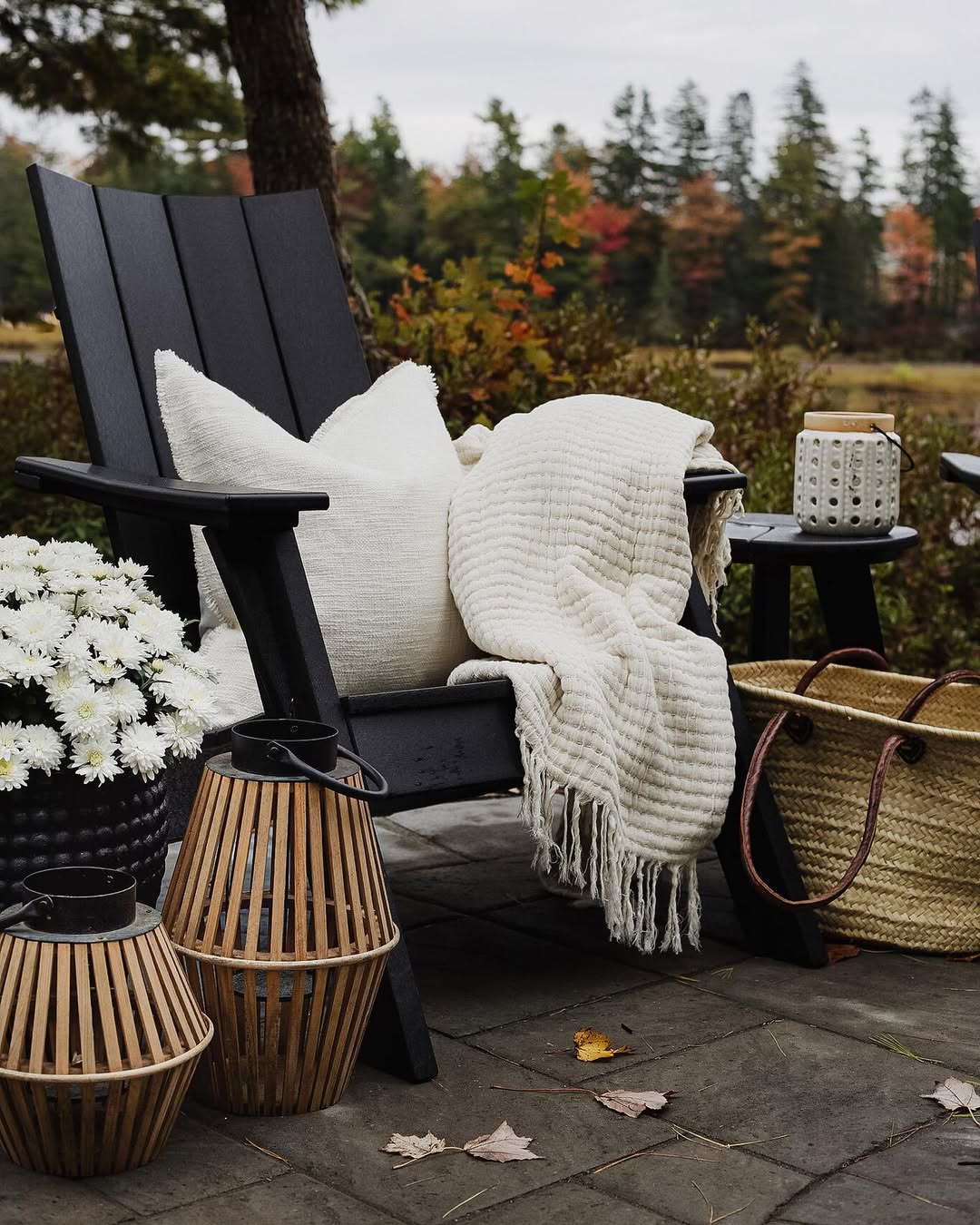 Firewood doubles as cozy decor