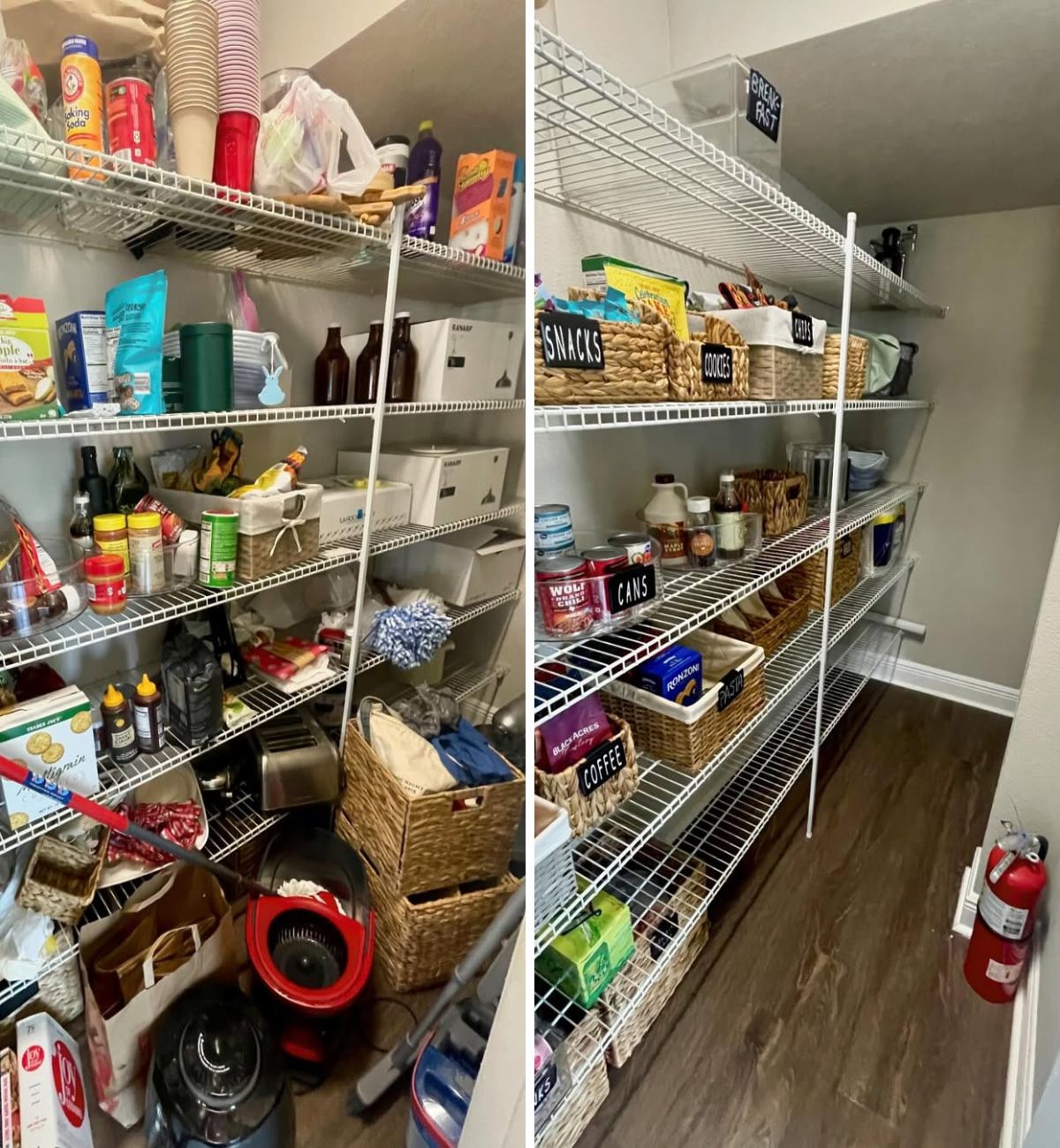 Before vs After to inspire you for your own pantry organization