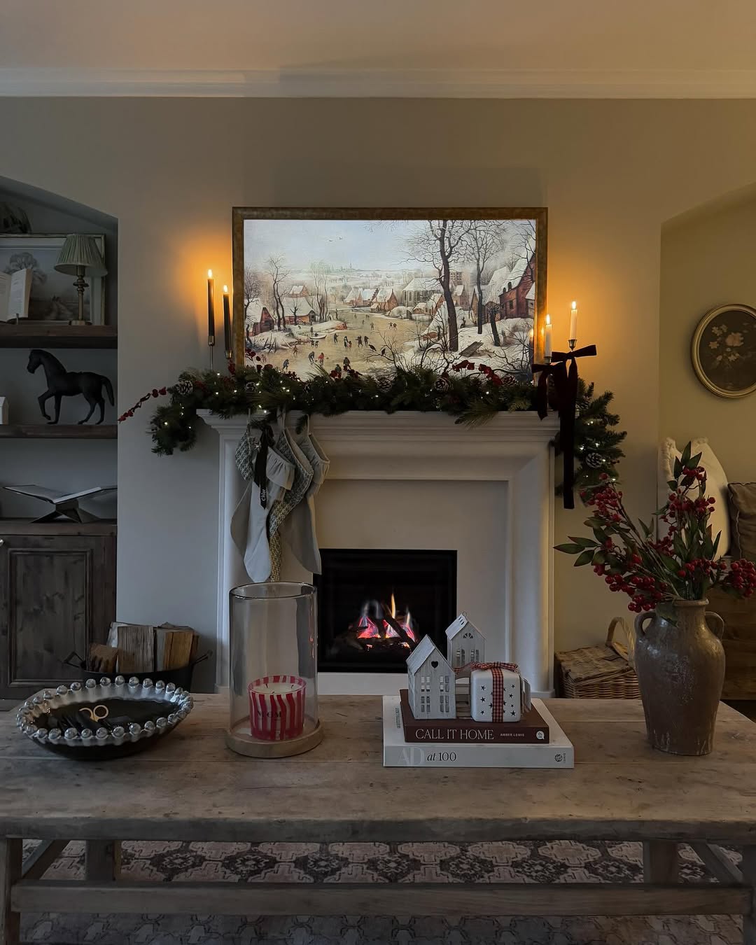 Use candles, sting lights and lamps to create the cozy look