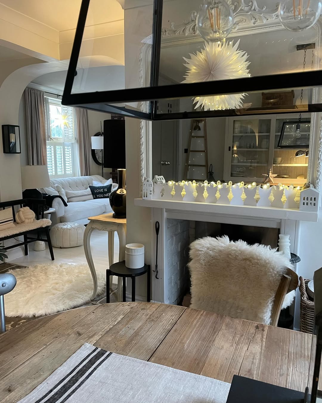 Wool throws and wool rugs add to the scandi feel