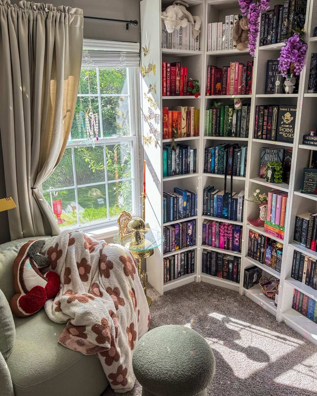 Home library curved shelf