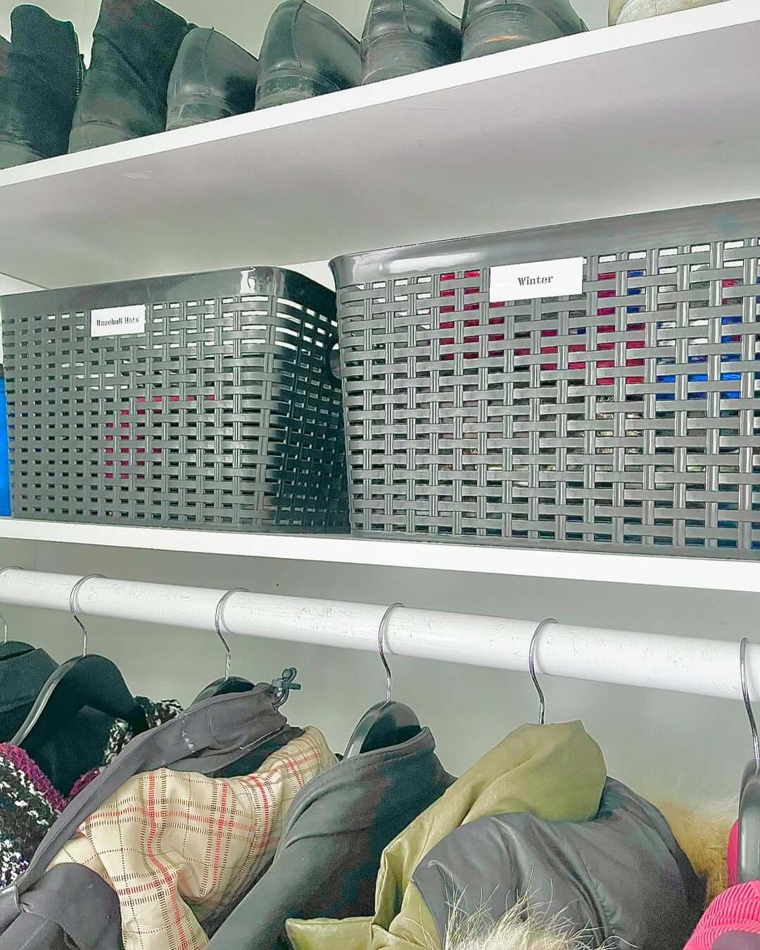 Labeled bins by season