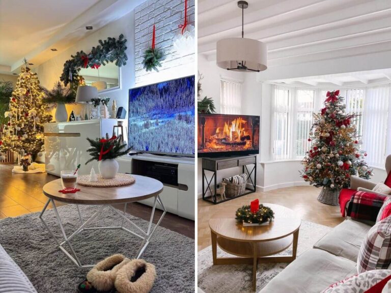 living room Christmas decor