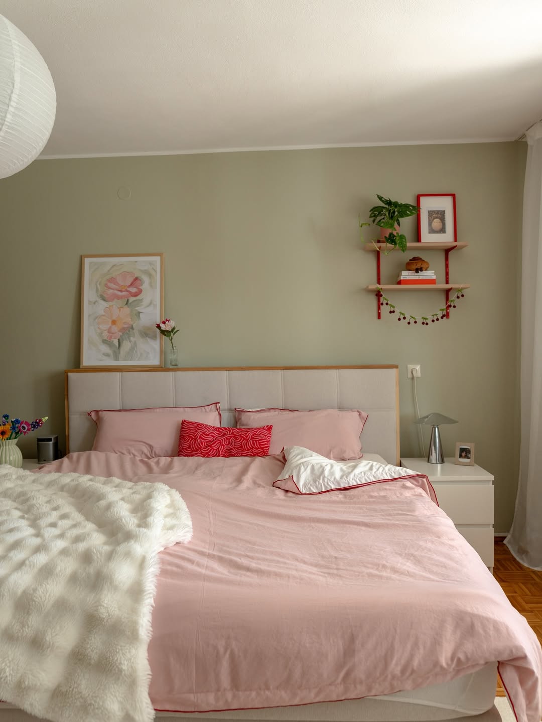 Pastel colored bedroom