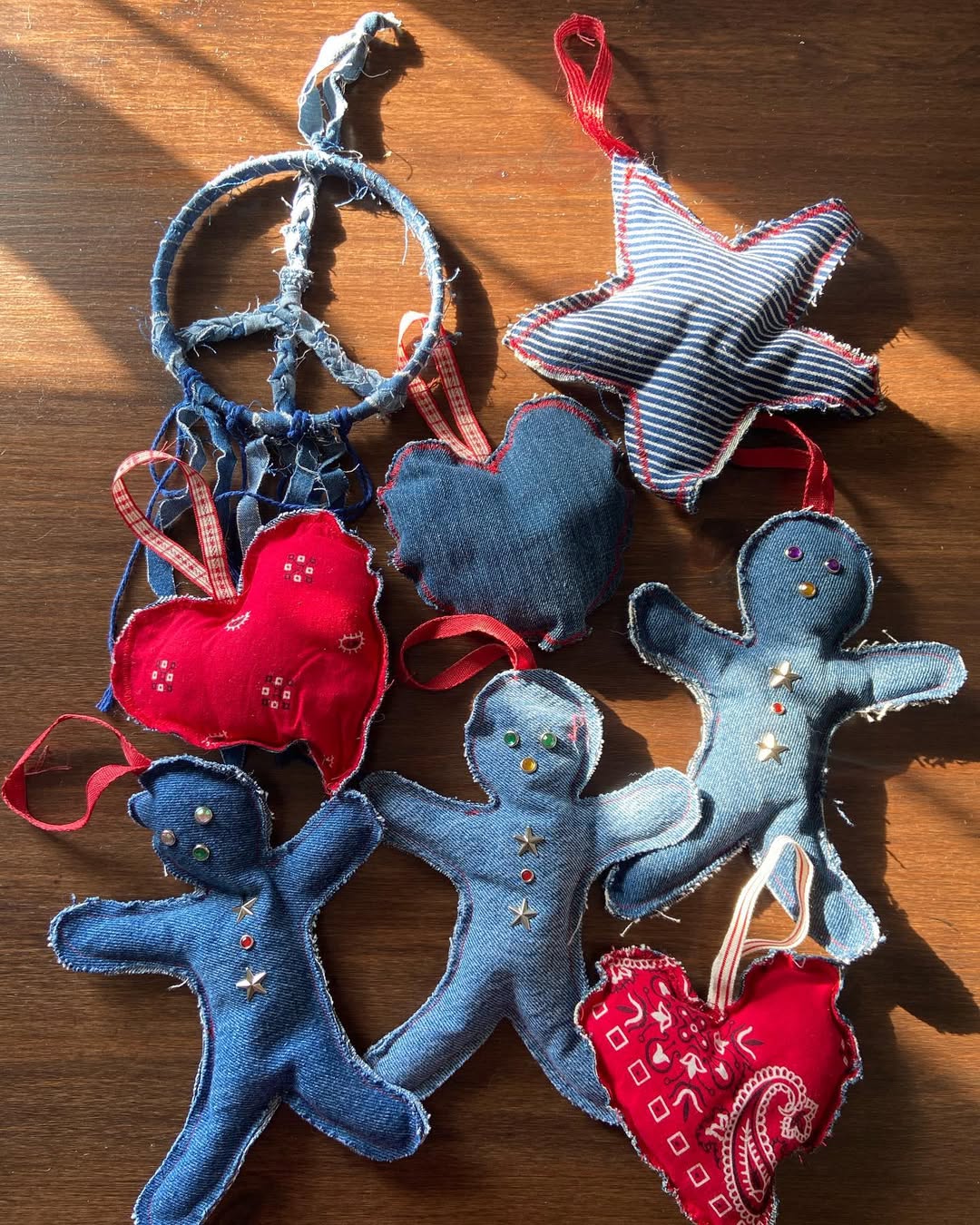 Upcycled Christmas tree decorations