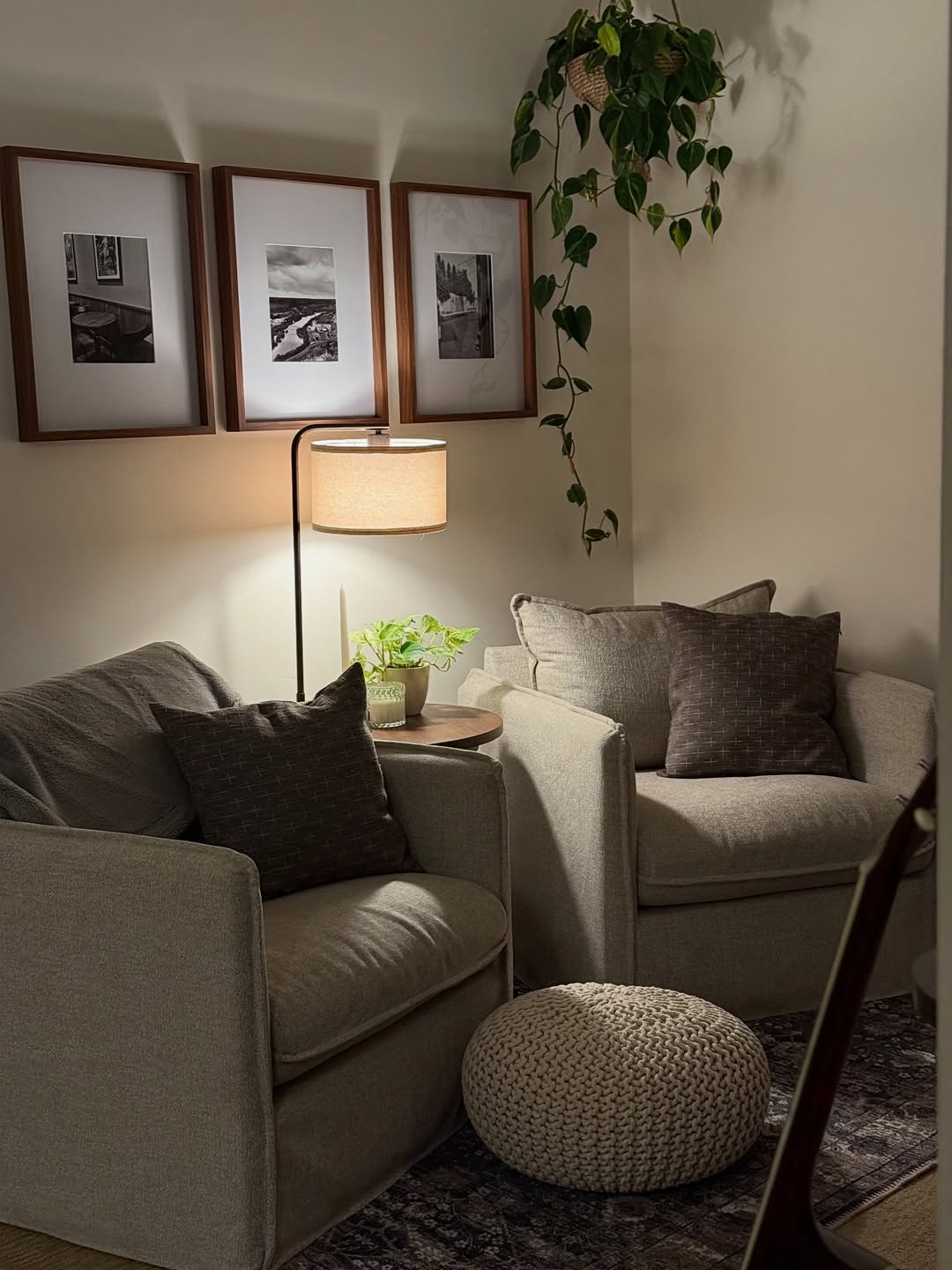 White warm lights for a cozy reading nook
