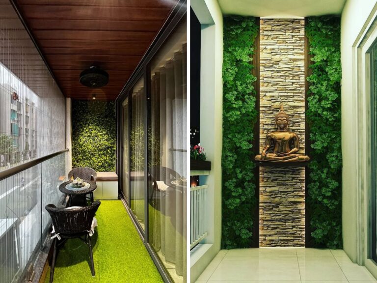 vertical garden wall in balcony