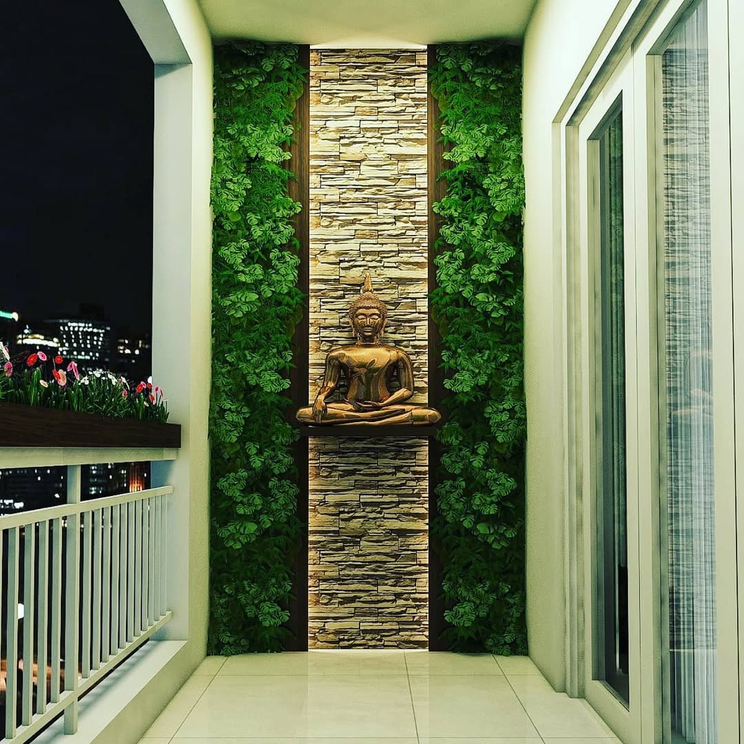 Vertical garden wall in balcony