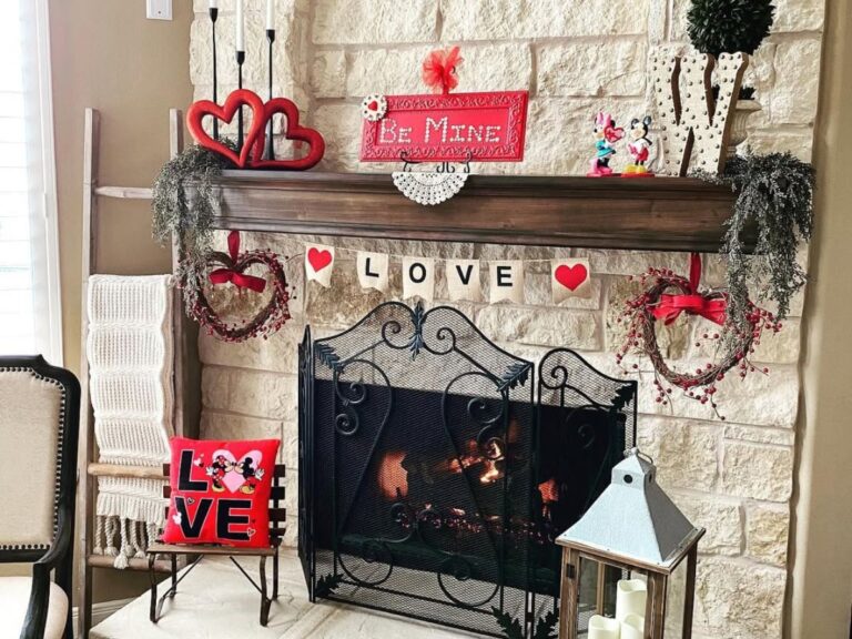 valentine mantel decor