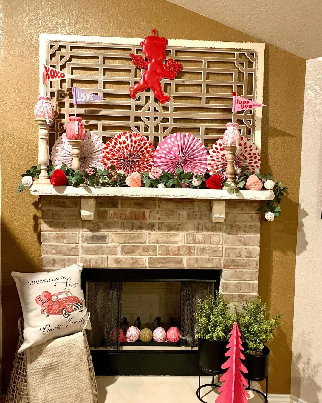 Simple valentine mantel