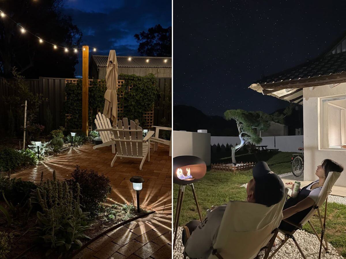 Stargazing backyard setup