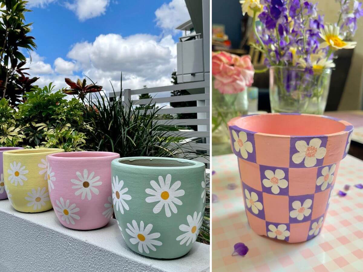 Hand-Painted Terra Cotta Pots